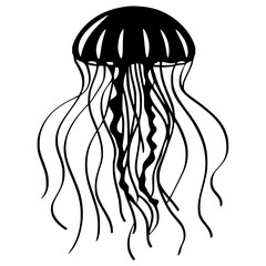 Jellyfish cartoon silhouette