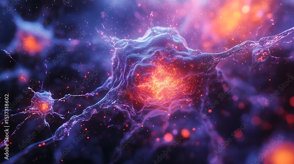 Aufkleber abstract depiction of interconnected neural networks with vibrant energy flow