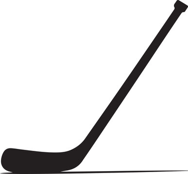 black hockey stick on white background clip art preview