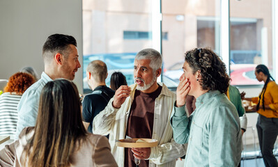 casual networking event with diverse group of professionals