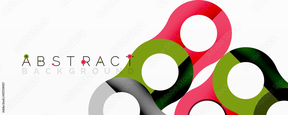 Poster modern design features overlapping circles, vibrant colors, clean lines. minimalist aesthetic create