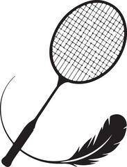 badminton racket and ball