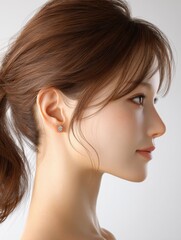 Naklejka premium Beautiful Woman with Diamond Earrings