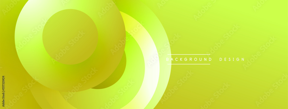 Aufkleber Abstract yellow design features overlapping circles, creating dynamic visual effect. Gradient shades enhance depth, modern aesthetic.