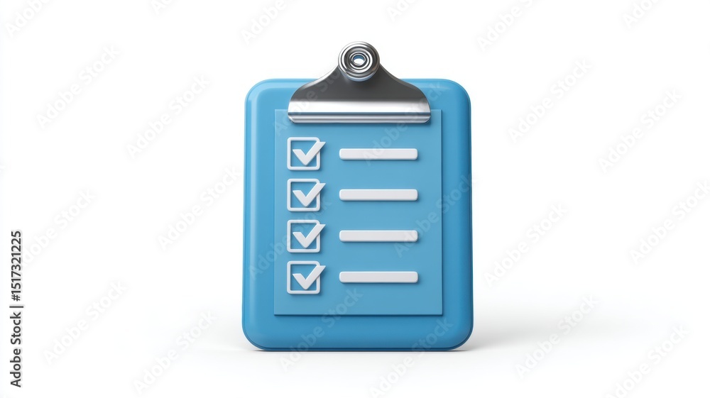 Aufkleber successful project management. blue checklist clipboard with checkmarks representing tasks or items 