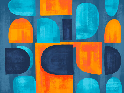 Colorful abstract shapes in a modern artistic composition