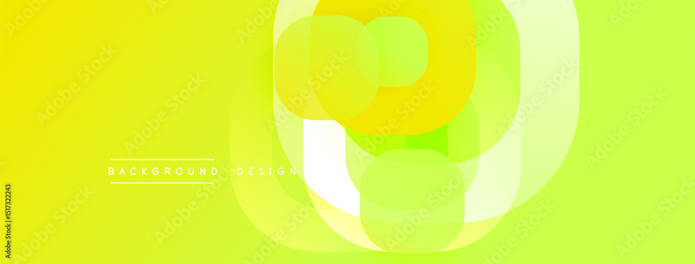 Aufkleber Bright yellow abstract design. Overlapping circles create dynamic visual effect. Modern, clean aesthetic suitable for backgrounds.