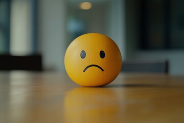 sad looking yellow ball