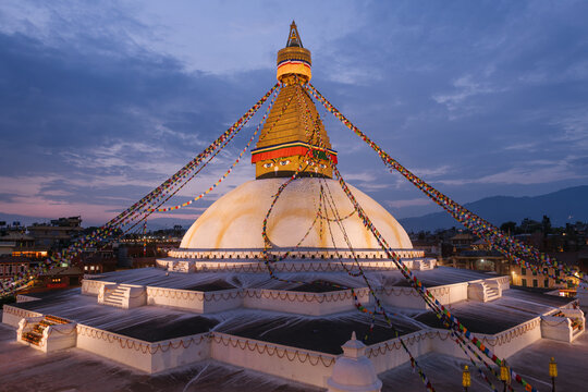 Sacred Twilight at Boudhanath Stupa, Kathmandu