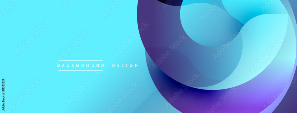Aufkleber Abstract flowing shapes, vibrant blue purple gradients. Modern design element for backgrounds, presentations, digital art. Smooth curves create dynamic visual effect.