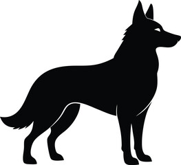 Dog german shepherd silhouette vector illustration