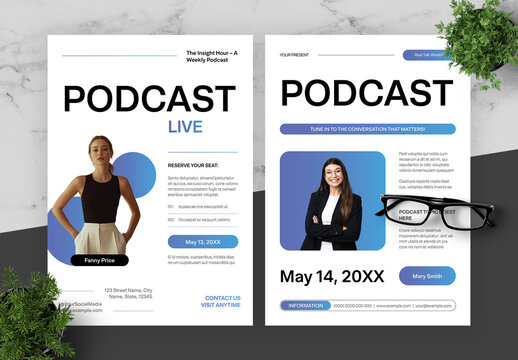 Blue And Black Podcast Flyer