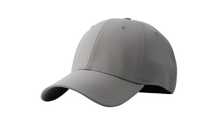 A gray baseball cap isolated on a transparent background 