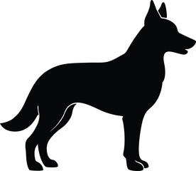 Dog german shepherd silhouette vector illustration