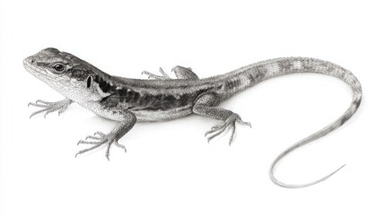 Fototapeta premium Detailed Illustration of a Lizard on a White Background