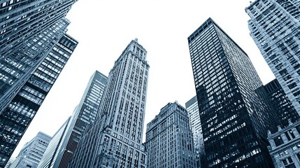 Obraz premium Modern city skyscrapers in a downtown area.