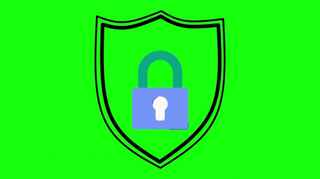 protected sheild animation video on green screen