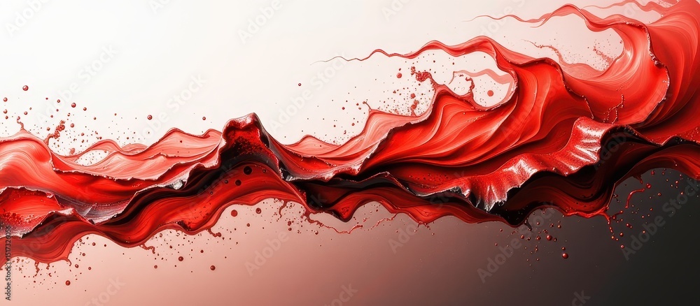 Poster seduction expressive concept. abstract red wave design with flowing patterns and textures.