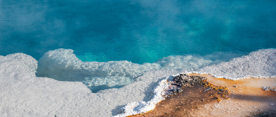 Hot spring geothermal pools in Yellowstone National Park