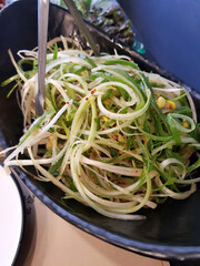Green onion salad, a Korean side dish served with main dishes