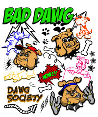 set of funny cartoon characters