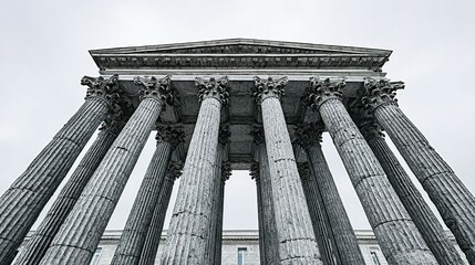 Naklejka premium Ancient stone columns reaching towards the sky.
