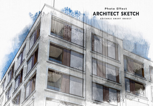 Architect Sketch Photo Effect