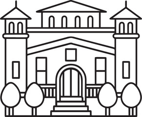 Fototapeta premium villa outline vector illustration, line art
