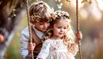 Memories of Childhood: Fun Times for a Little Boy and Girl Who Are Best Friends 128