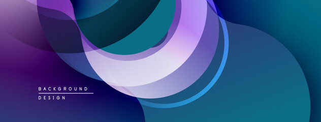 Abstract flowing shapes, purple, blue hues. Modern design, dynamic composition, gradient effect. Smooth curves create visual interest.