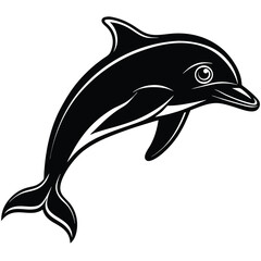 Obraz premium Stylized Black and White Dolphin Illustration