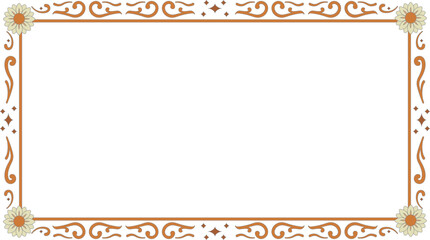 Vintage Floral Frame with Ornamental Border