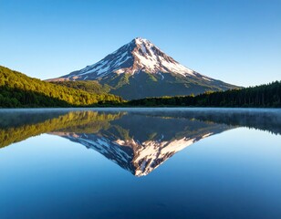 Obraz premium Minimal Mountain Reflection – Zen-Inspired Calm
