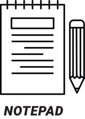 Notepad Icon – Flat Design Symbol for Notes, Writing, and Productivity Apps
