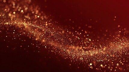 Abstract Gold Particles Flowing Design