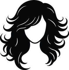 woman hair silhouette vector