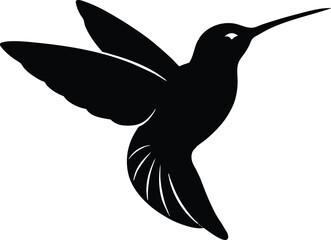 Hummingbird simple illustration silhouette, Hummingbirds silhouette silhouette vector illustration