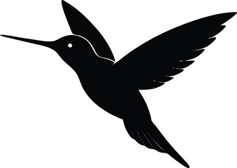 Hummingbird simple illustration silhouette, Hummingbirds silhouette silhouette vector illustration