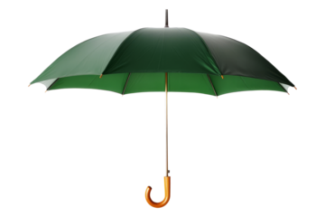 green umbrella isolated on white