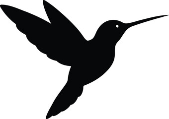 Hummingbird simple illustration silhouette, Hummingbirds silhouette silhouette vector illustration