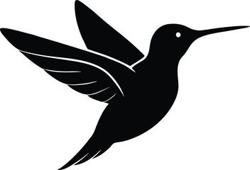 Hummingbird simple illustration silhouette, Hummingbirds silhouette silhouette vector illustration