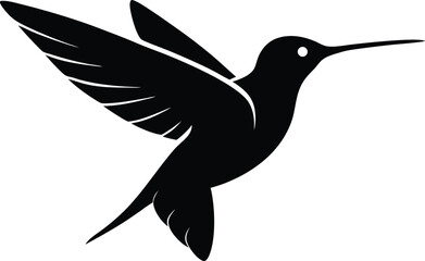 Hummingbird simple illustration silhouette, Hummingbirds silhouette silhouette vector illustration