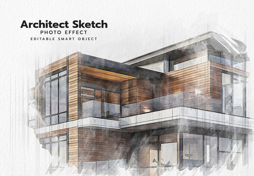 Architectural Line Art Photo Effect