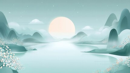 Serene Mountain Lake at Night