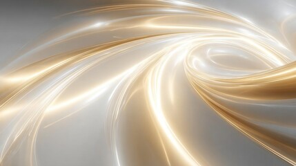 Abstract Flowing Gold and White Fabric