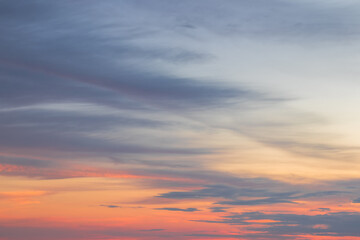 Dramatic Sky with Colorful Clouds at Sunset