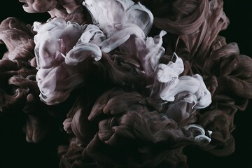 Swirls of pigment in dark water