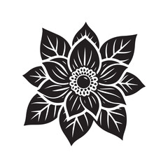 flower silhouette, editable vector image