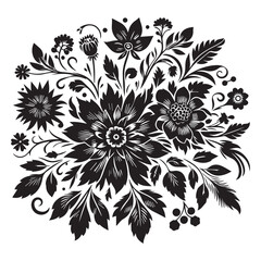 flower silhouette, editable vector image