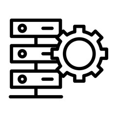 Production Server Vector Line Icon Design
